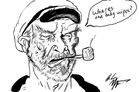 Drawing of popeye I did the other night : r/PipeTobacco