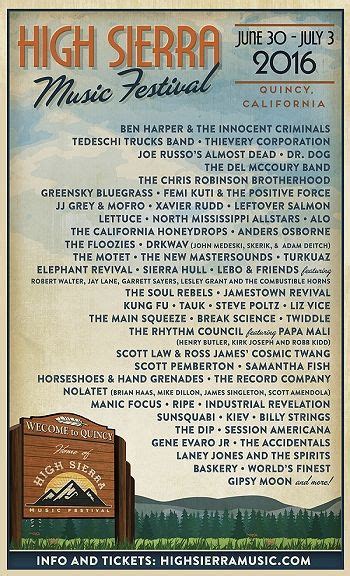 Lineup - High Sierra Music Festival | Del mccoury band, Music festival, Music