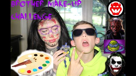 Little Brother Makeup Challenge - YouTube