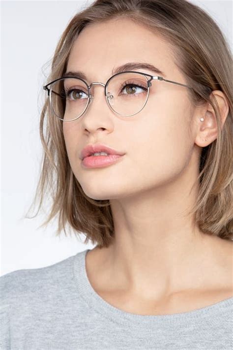 Jive - Round Black & Silver Frame Glasses For Women | EyeBuyDirect | Fashion eye glasses ...