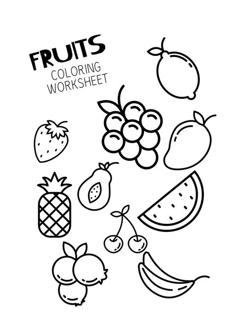 11+ Coloring Pages of Fruits - Free Preschool