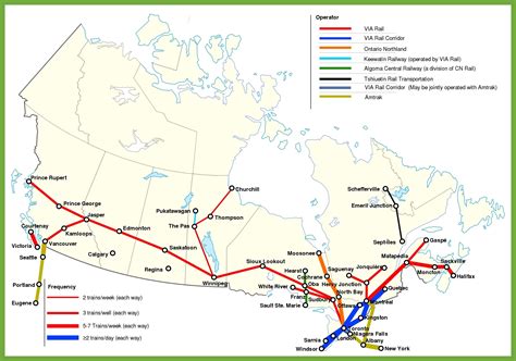 Railway map of Canada - Ontheworldmap.com