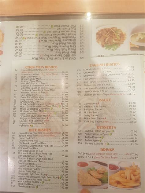 Menu at Noble House restaurant, Snodland, 113 Malling Rd