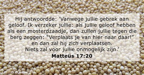 Matteüs 17:20 - Bijbeltekst - DailyVerses.net