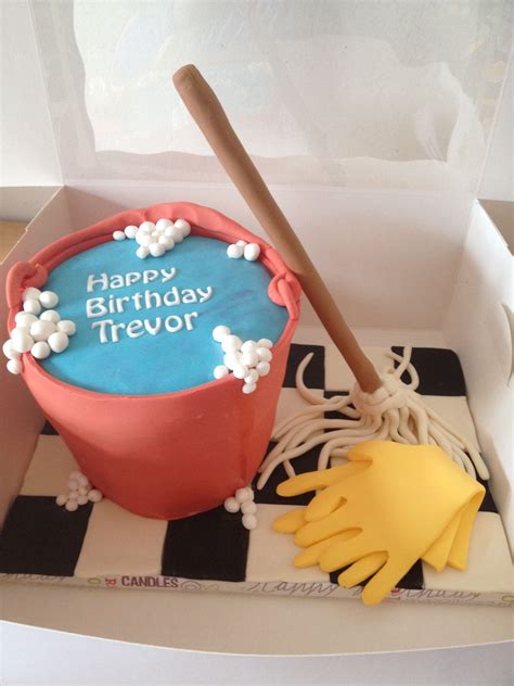 Realistic Mop and Bucket Cake