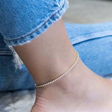 Anklet Diamond Anklet Ankle Bracelet Beach Jewelry Boho - Etsy