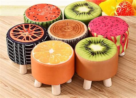 28*28cm Fruit style Footstool Four feet Scoop Chair Round Sofa stools-in Stools & Ottomans from ...