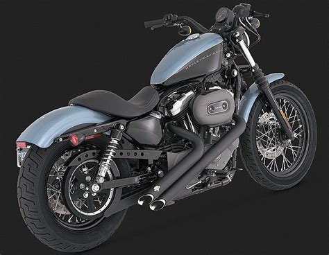 HARLEY SPORTSTER EXHAUSTS VANCE AND HINES STAGGERED BLACK DOWN SWEEPS ...