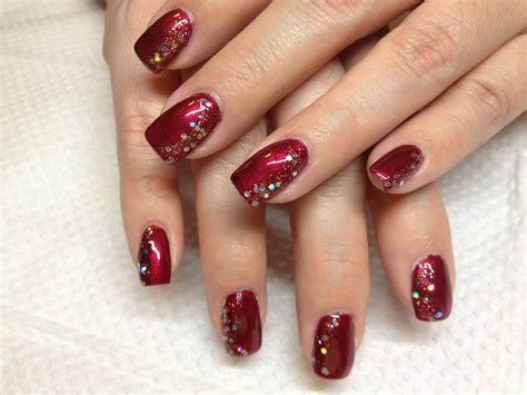 Pin by Susan Childers on nail art | Red nails glitter, Fall gel nails ...