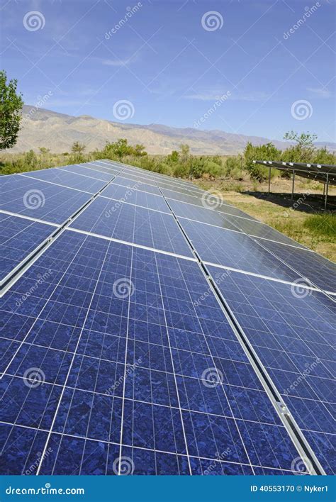 Solar Panels in a Desert Environment Stock Photo - Image of finance ...