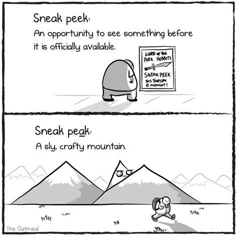 Sneak Peek VS Sneak Peak - The Oatmeal