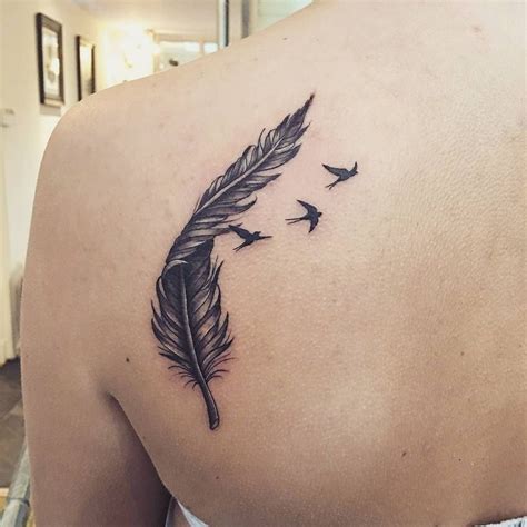 Feather And Birds Tattoo