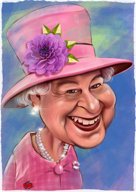 Queen Elizabeth | Caricature sketch, Funny art, Cowboy hat drawing