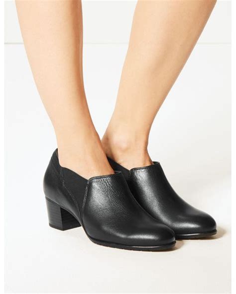 Marks & Spencer Wide Fit Leather Chelsea Shoe Boots in Black - Lyst