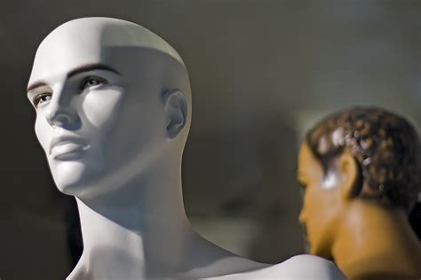 White male mannequin head in storefront window | Bald white … | Flickr