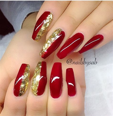 Christmas Nails Designs Red And Gold