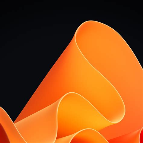 Download wallpaper: Orange waves in Windows 11 2048x2048