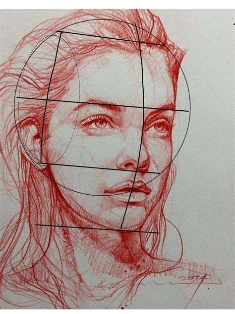 FIGURE DRAWING Loomis diagram on a sketch by Alvin Chong. | Portrait drawing, Drawing heads ...