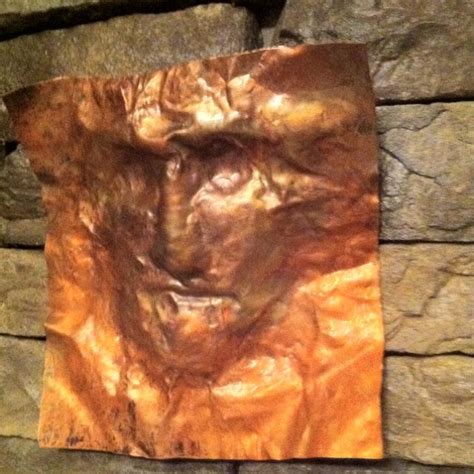 Copper sheet pounded face (by Art Myers) | Copper art, Copper crafts, Art