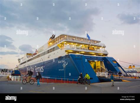 Ferry to Syros and Mykonos, at Piraeus, port of Athens, Greece Stock Photo: 90394701 - Alamy