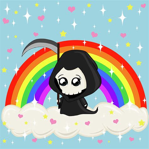 Cute Grim Reaper Digital Art by Valentina Hramov - Fine Art America