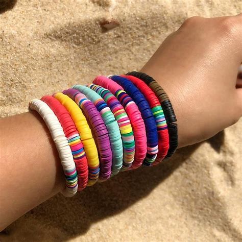 Fun Beaded Bracelets in 2020 | Polymer clay bracelet, Clay bracelet ...