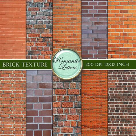 Brick Wall Digital Texture Brick Scrapbook Background Brick Digital ...