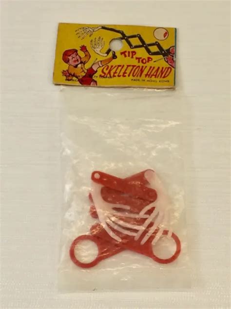 VINTAGE PLASTIC HONG Kong Tip Top Skeleton Hand Magic Trick Gag Toy 1960s MIP $24.00 - PicClick