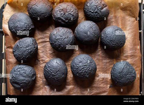 Top view of burnt cakes from the oven. Disaster in kitchen Stock Photo - Alamy