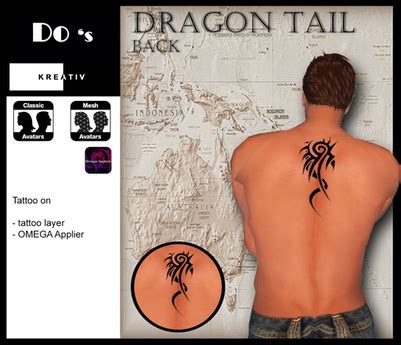 Second Life Marketplace - .:Do's:. Tattoo Dragon Tail BACK