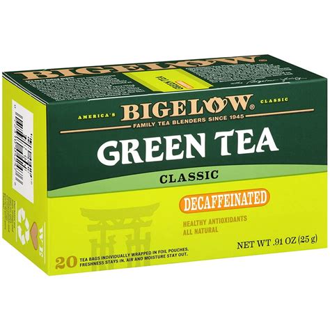 Bigelow Decaffeinated Green Tea Bags, 20 Count Box (Pack of 6) Decaf Green Tea, 120 Tea Bags ...