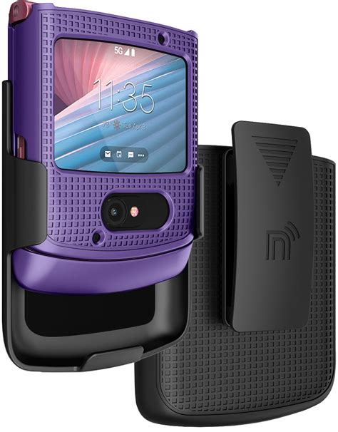 Case with Clip for Motorola RAZR 5G Flip Phone, Nakedcellphone [Purple ...