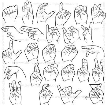 Clip Art American Sign Language | ASL Clipart by Dancing Crayon Designs