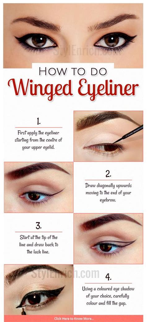 Eyeliner Under Eye, How To Do Winged Eyeliner, Winged Eyeliner Tutorial, Simple Eyeliner ...