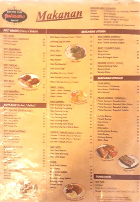 Warung Kopi Purnama Menu, Menu untuk Warung Kopi Purnama, Braga ...