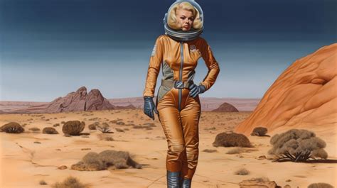 Wallpaper : ai art, retro science fiction, women, spacesuit, desert, science fiction ...