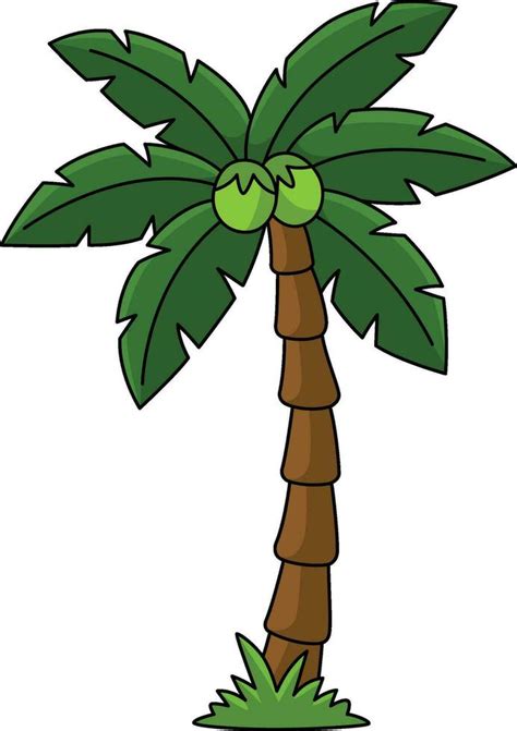 Coconut Tree Cartoon Colored Clipart Illustration 27584093 Vector Art ...