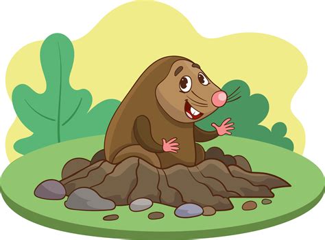 Funny Mole as Forest Animal Peeping Out from Earth Hole Vector Illustration 24644193 Vector Art ...