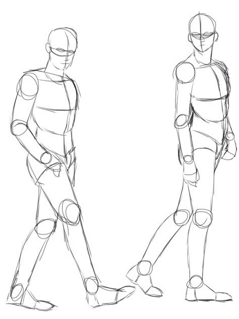 walking poses drawing - Búsqueda de Google in 2020 | Male sketch, Art, Anime