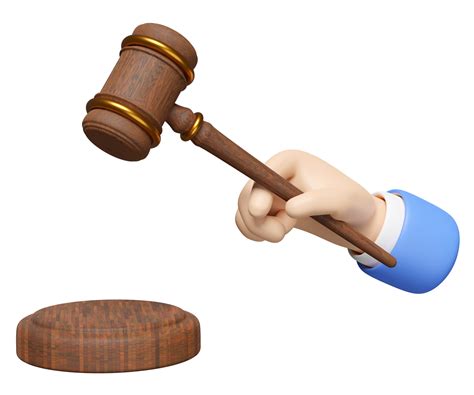 3d wooden judge gavel, hand holding hammer auction with stand isolated. law, justice system ...