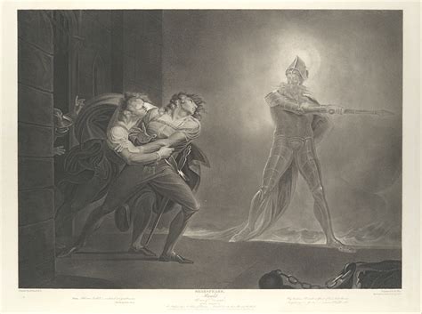 Robert Thew | Hamlet, Horatio, Marcellus and the Ghost (Shakespeare, Hamlet, Act I, Scene IV ...