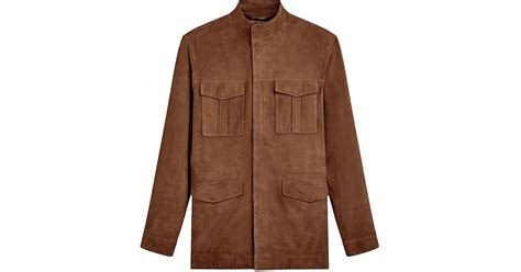 Bugatchi Leather Field Jacket in Brown for Men | Lyst