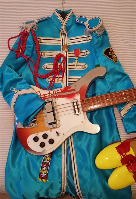 What do you think of my dad's Sgt peppers outfit and bass he made ...