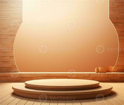 wooden top podium design blocks, cylindrical plinths, concept scenes ...