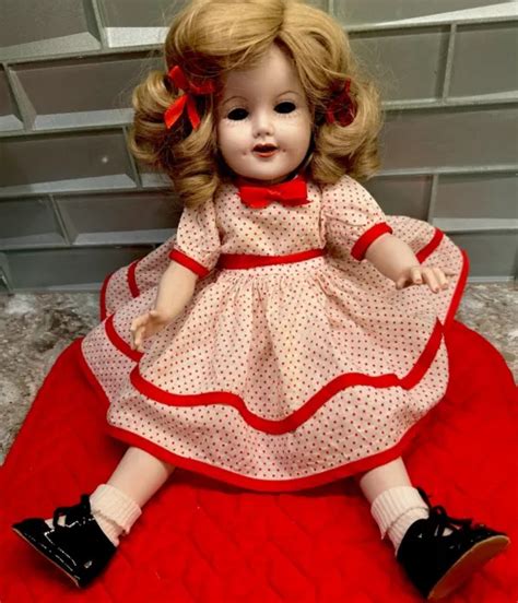 VTG SHIRLEY TEMPLE Doll 16” Repro ‘80s All Porcelain Glass Sleep Eyes $19.00 - PicClick