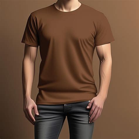 Premium Photo | Mockup design of brown tshirt blank