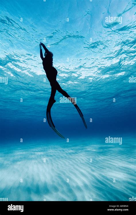 Woman freediver ascending underwater Stock Photo: 6853011 - Alamy