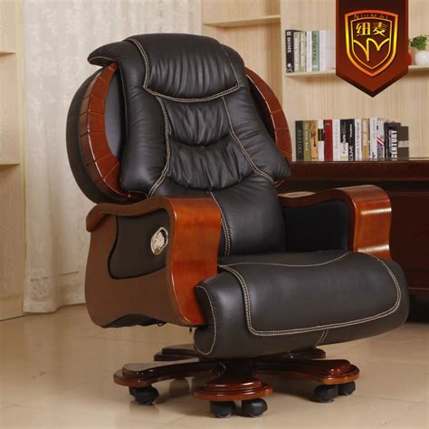 Niumai luxurious leather reclining chairs swivel office chair stylish ...