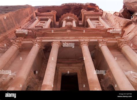 Al Khazneh in Petra, Jordan. Al Khazneh was carved out of a sandstone ...