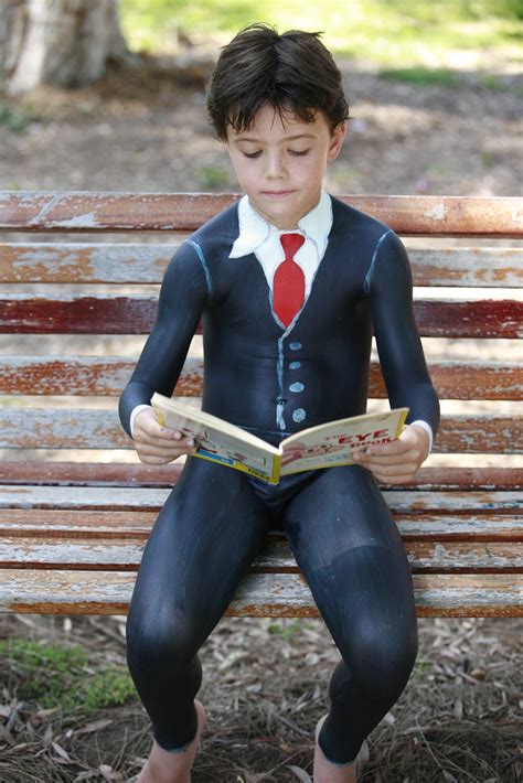 Bodypainting child with book | www.humanstatuebodyart.com.au… | Flickr